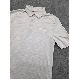 Macade Golf Flight Light Grey Men's Textured Polo Shirt - S